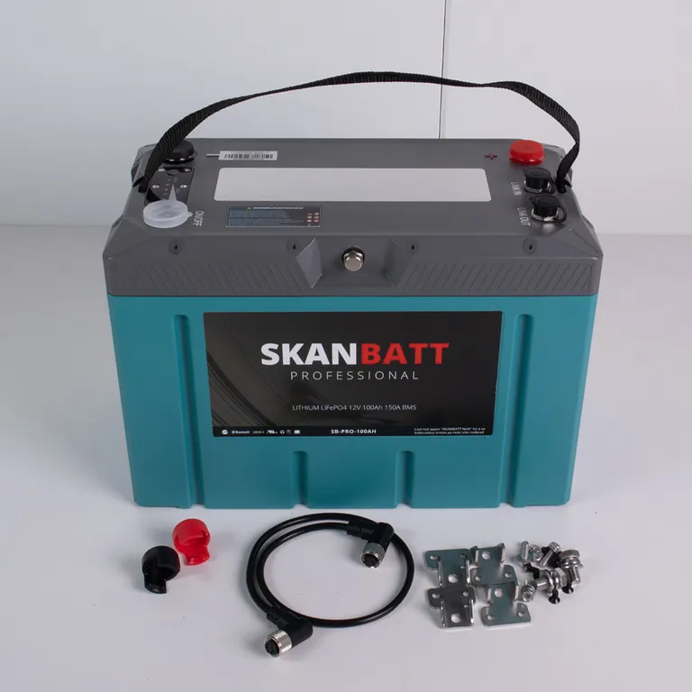 Lithium Professional 12V LiFePO4 batteri 100Ah 150A BMS. Bluetooth, Heat, IP67