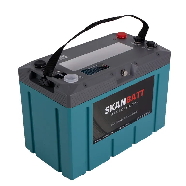Lithium Professional 12V LiFePO4 batteri 100Ah 150A BMS. Bluetooth, Heat, IP67