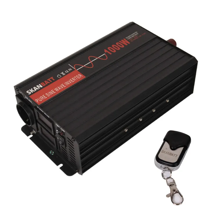 WPSW-R 1000W ren sinus-inverter m/trådløs fjernkontroll - 12Volt 
