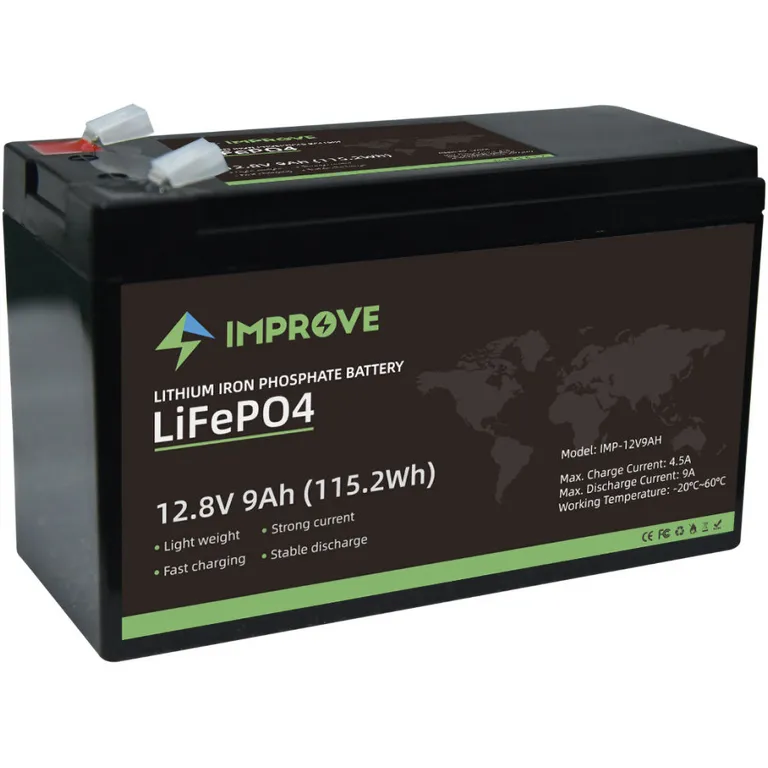 Improve Lithium 12V LiFePO4 batteri 9Ah med 9A BMS