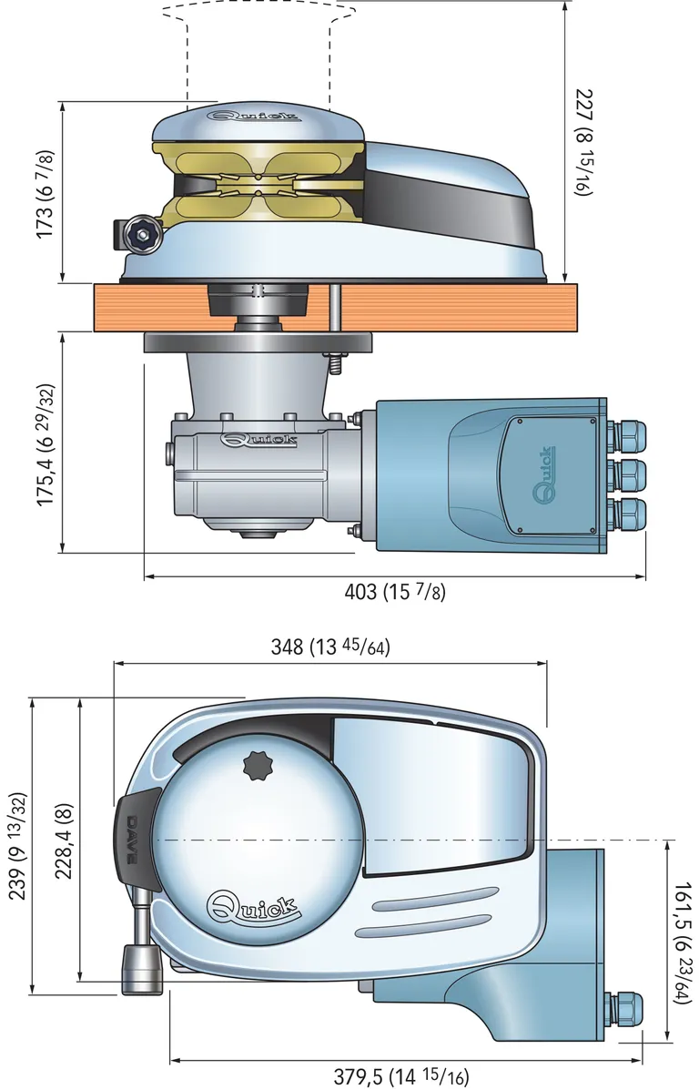 Quick Dave DV5 1700D ankervinsj 1700W 12v, 10 mm kabelar og trommel