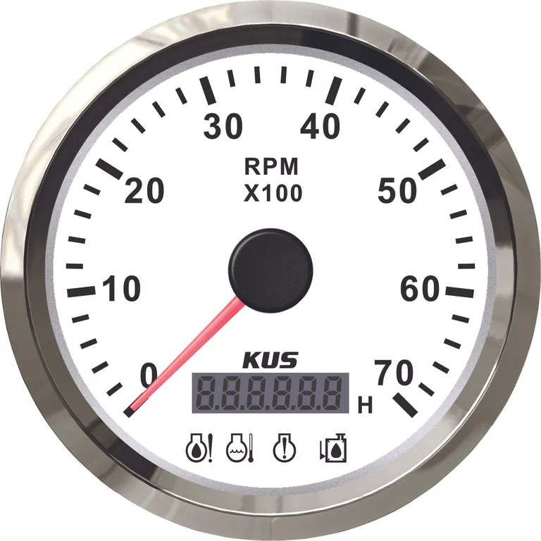 KUS Instruments NMEA2000 turteller Ø85mm (hvit/rustfri)