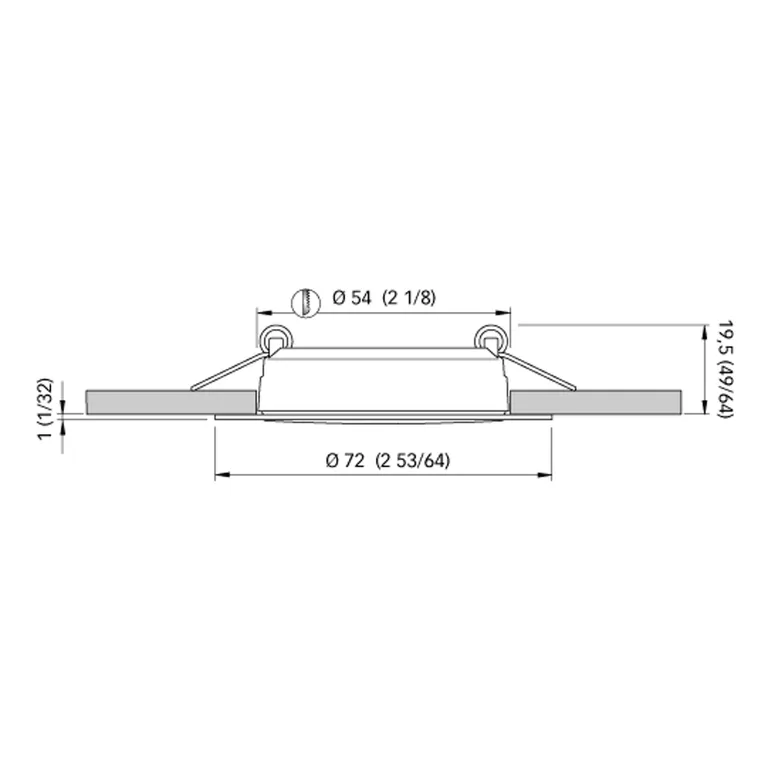 Quick Todd E SD 2W LED downlight/vegglampe, Ø72 mm, stål, IP40