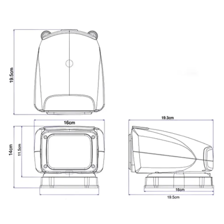 Allremote lyskaster 150 LED 12V svart med fjernkontroll