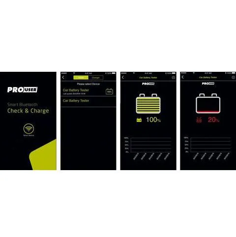 Pro User batteritester med Bluetooth  6V/12V/24V
