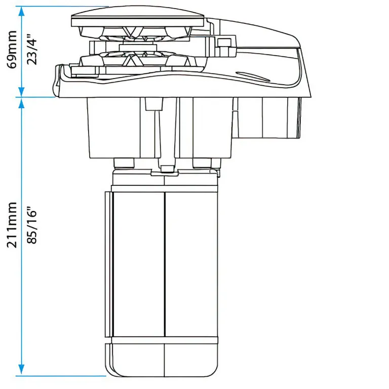 Lewmar V700 320W 12V ankervinsj for 6-7mm kjetting