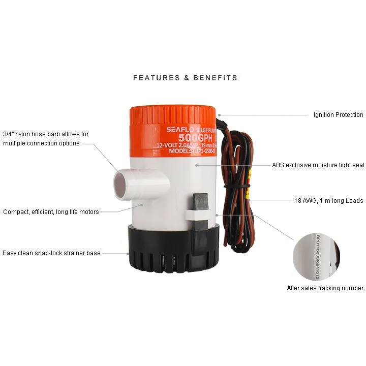 Seaflo 01 Series 500GPH lensepumpe (12V)