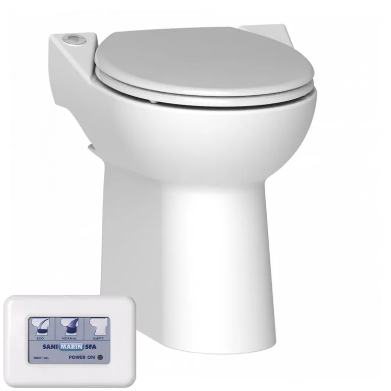 Sanimarin C43 Comfort Luxe 12V toalett med ECO-spyling og elektronisk spyleknapp