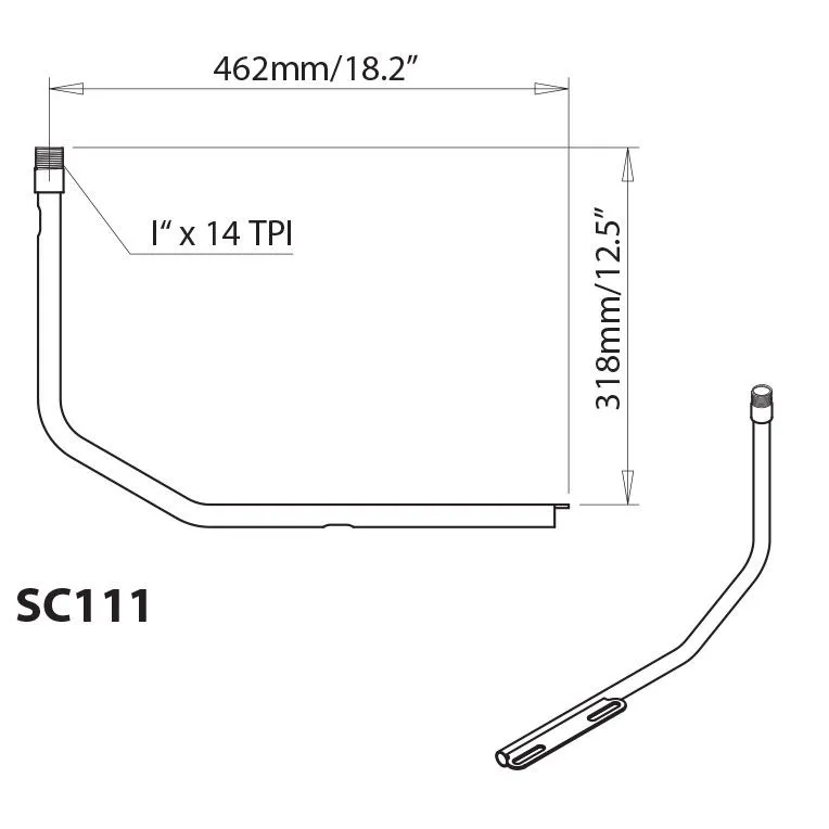 Scanstrut SC111 antennebrakett til radarmast og Powertower