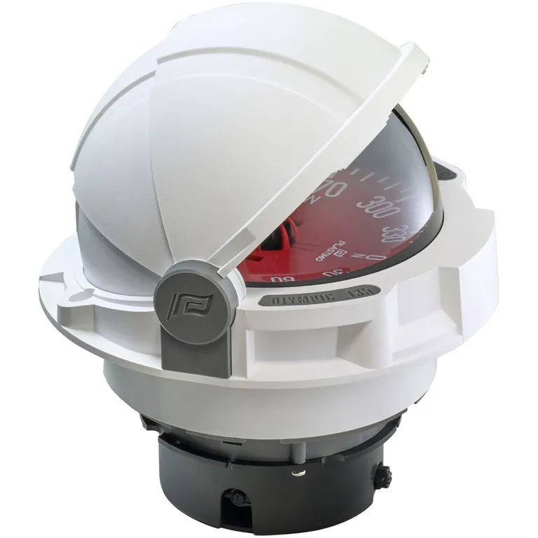 Plastimo kompass Olympic 135 (hvit) med rød kompassrose