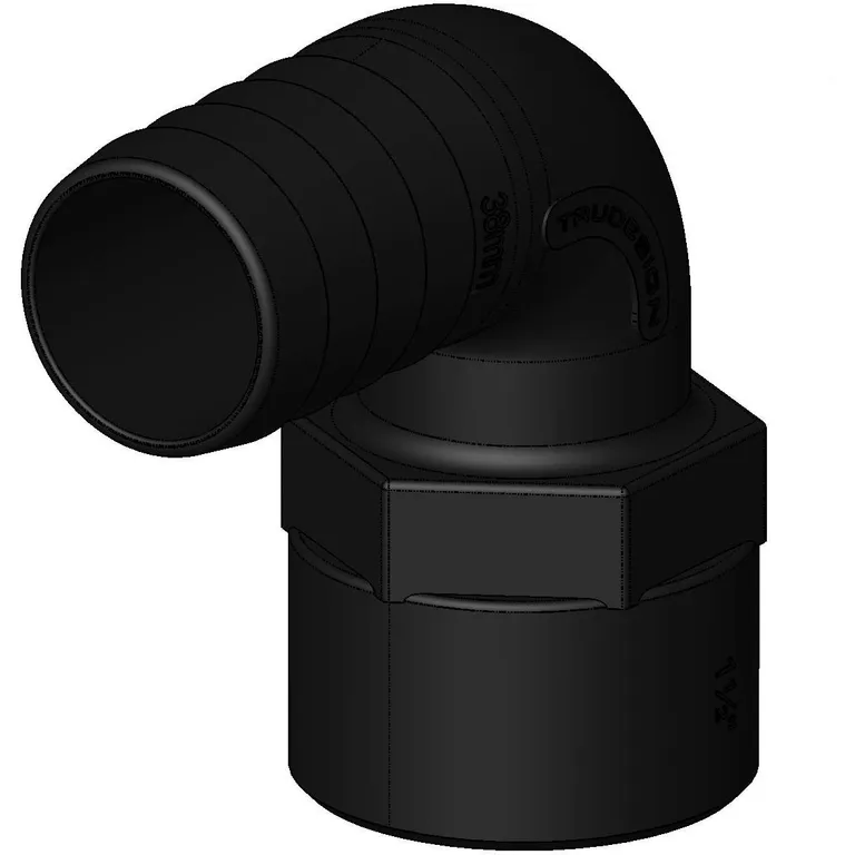 Trudesign 90 grader slangetilkobling hun 1 1/2" (38mm slangestuss)