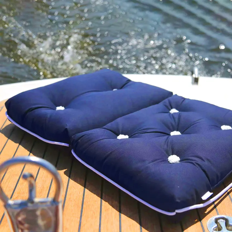 Båtpute Kapok, dobbel (blå)