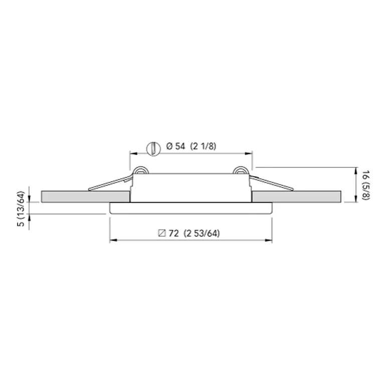Quick Club Edwin C IP40 downlight/vegglampe, stål, 72x72mm/2W/dybde 16mm