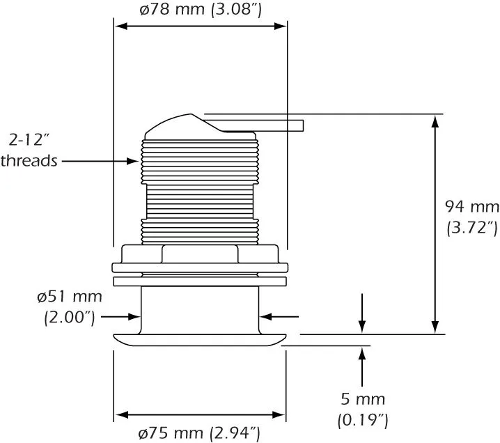 Raymarine B117 dybdegiver