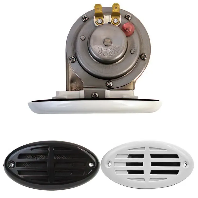 Attwood signalhorn med sort/hvitt deksel 12V