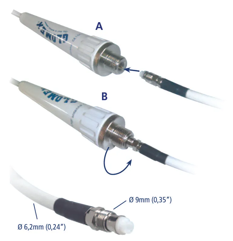 Glomex VHF antennepakke RA106SLSFME stålpisk