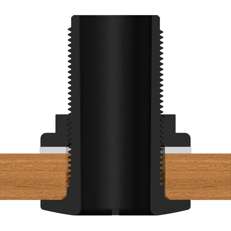 Trudesign 1 1/4" (32mm) utenpåliggende skroggjennomføring i kompositt (hvit)