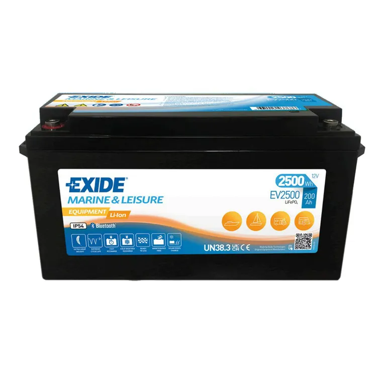 Exide EV2500S Equipment Li-ion 12V 200Ah Lithium LifePO4-batteri-160A BMS-HEAT