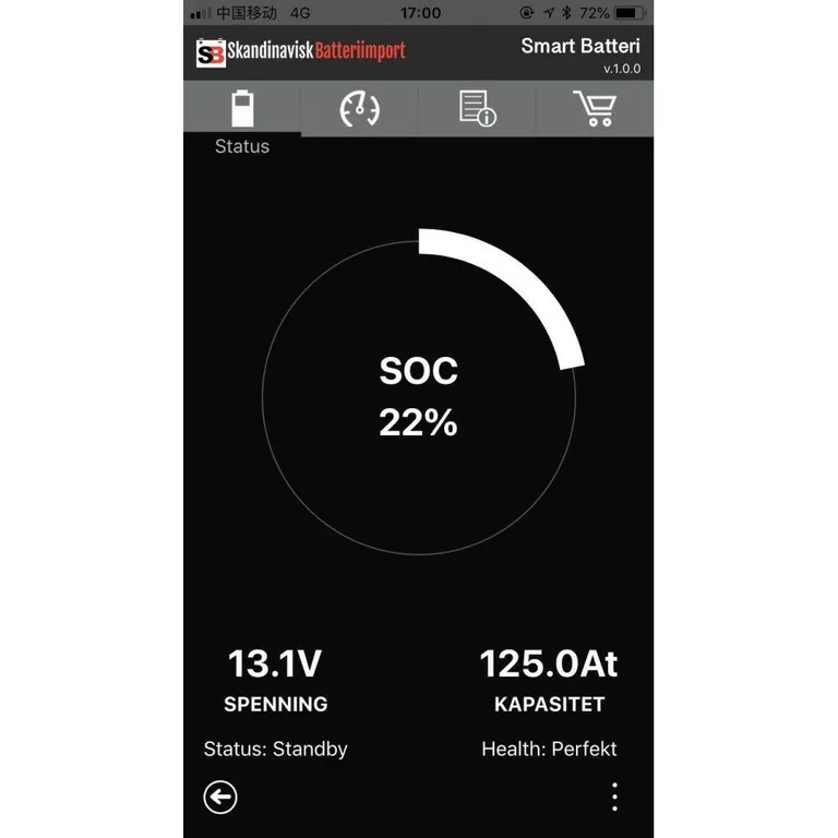 Skanbatt Litium LiFePo4 12V batteri 50Ah med Bluetooth og 50A BMS