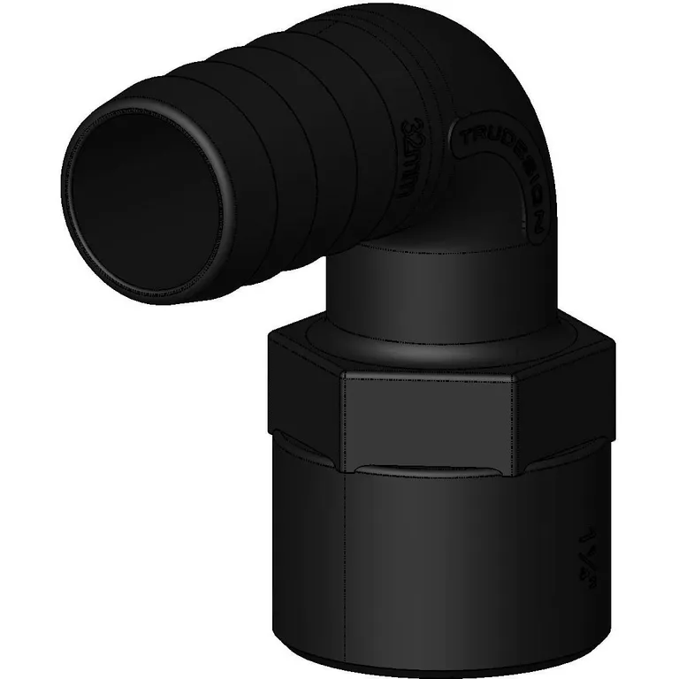 Trudesign 90 grader slangetilkobling hun 1 1/4" (32mm slangestuss)