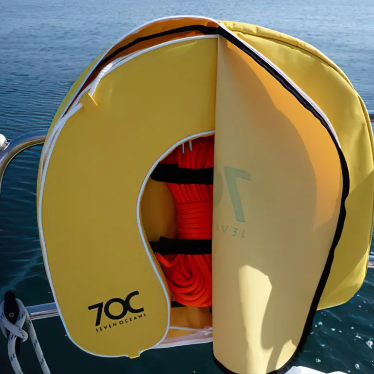 Seven Oceans hesteskobøye med 30 meter tau gul