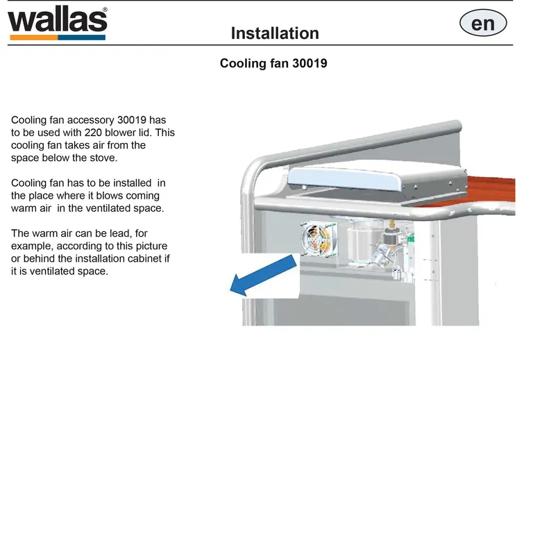 Wallas kjølevifte  for 220D varmeviftelokk