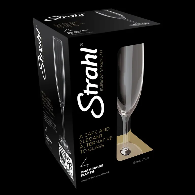 Strahl champagneglass i Polycarbonat 166ml 4 stk