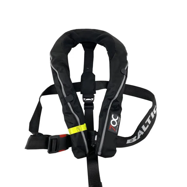 7OC Compact oppblåsbar vest, 30-110kg, 100N, sort