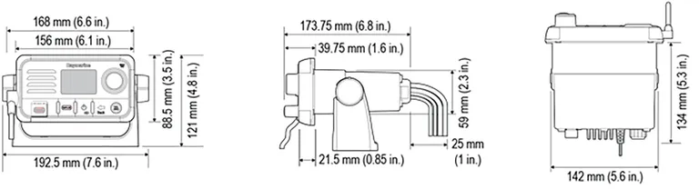 Raymarine Ray53 fastmontert VHF med DSC, GPS og NMEA2000