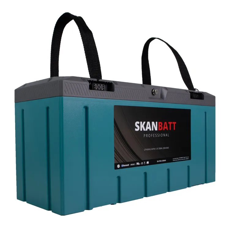 Lithium Professional 12V LiFePO4 batteri 200Ah 200A BMS. Bluetooth, Heat, IP67.