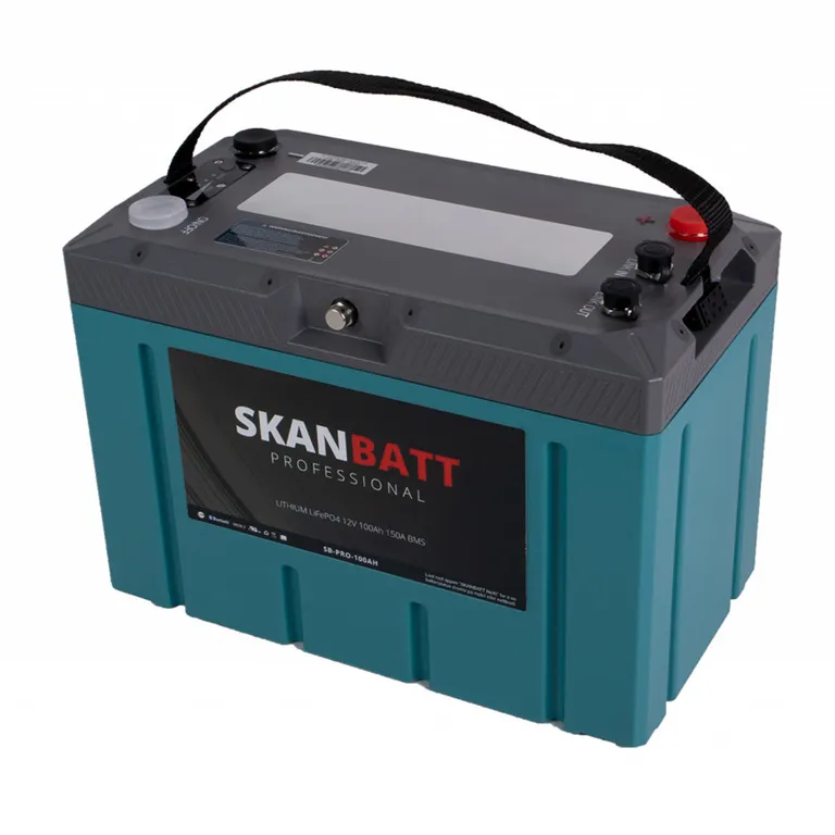 Lithium Professional 12V LiFePO4 batteri 100Ah 150A BMS. Bluetooth, Heat, IP67