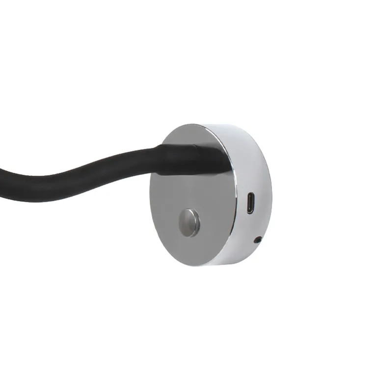 Aries LED vegglampe med flexarm USB-C kontakt 2 Watt, 12 / 24Volt
