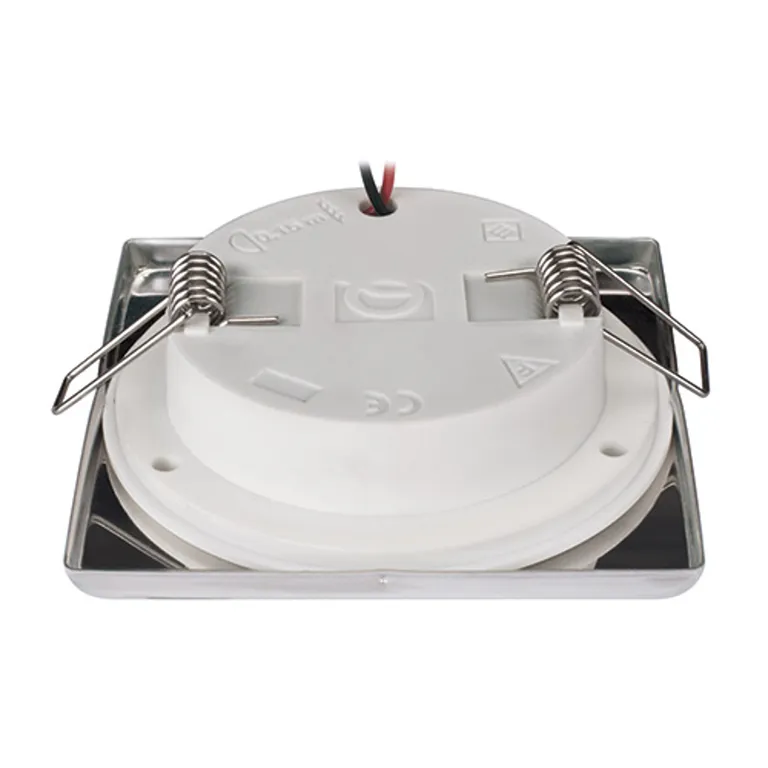 Quick Club Edwin C IP40 downlight/vegglampe, stål, 72x72mm/2W/dybde 16mm