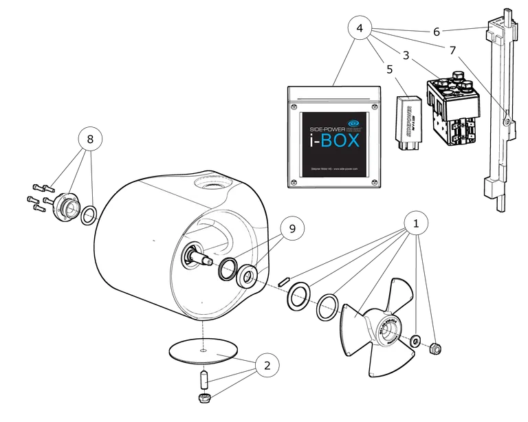 Sleipner Side-Power EX95 Single utvendig thruster, 24V