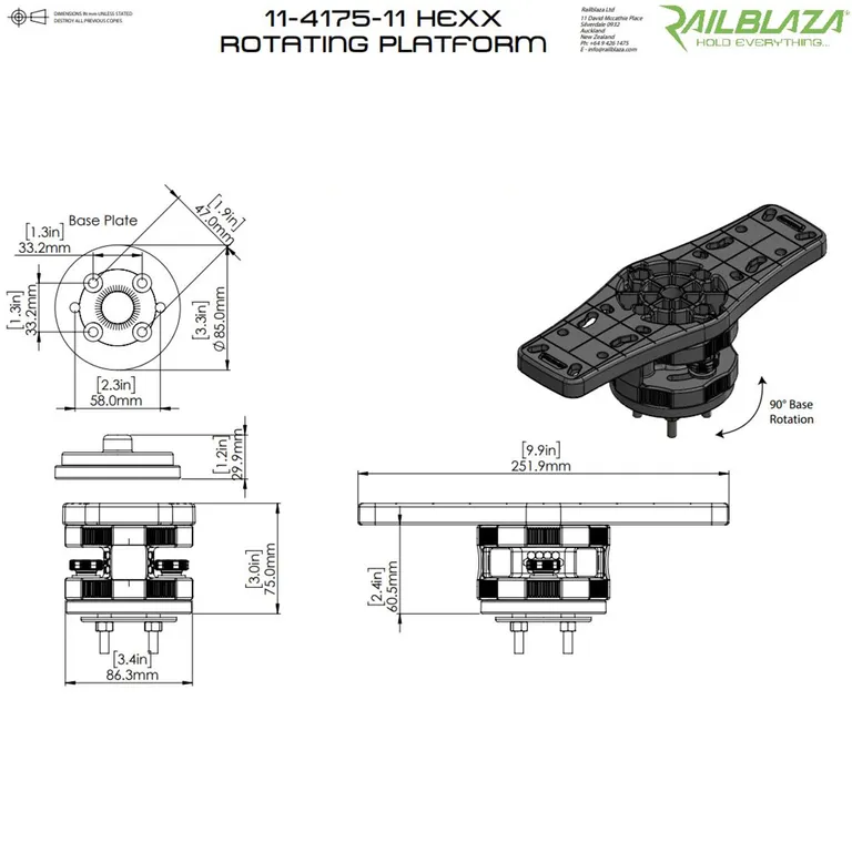 Railblaza HEXX kartplotterbrakett