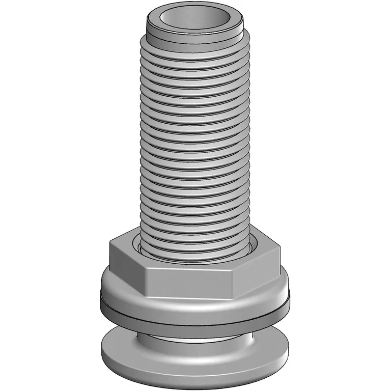 Trudesign 1/2" (13 mm) utenpåliggende skroggjennomføring i kompositt (hvit)