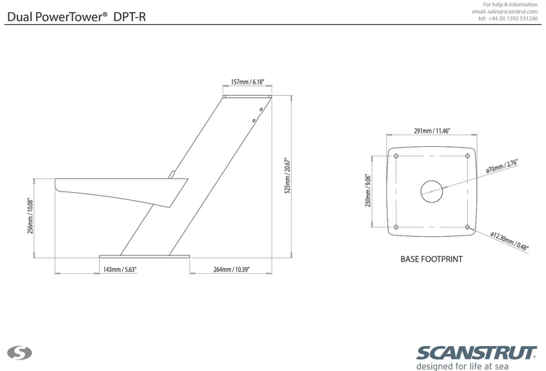 Scanstrut Dual Power Tower for radar