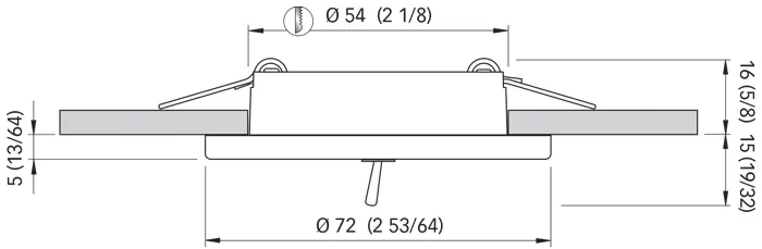 Quick TED CS 2W LED spotlight for innbygging (med bryter)