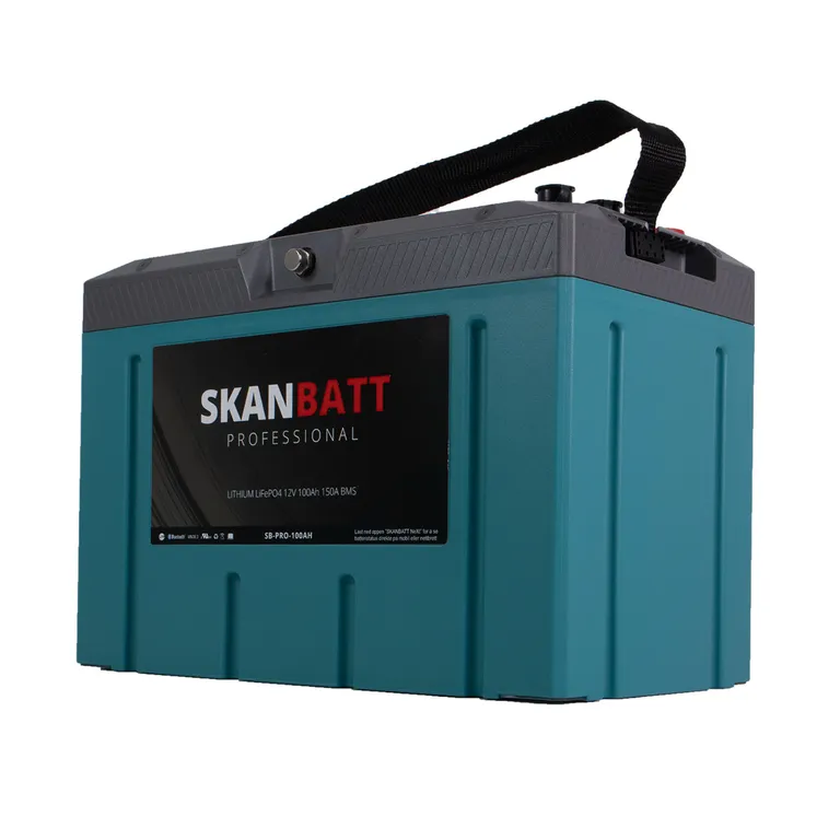 Lithium Professional 12V LiFePO4 batteri 100Ah 150A BMS. Bluetooth, Heat, IP67
