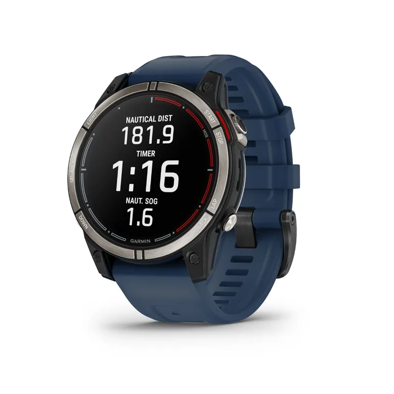 Garmin quatix 7 Sapphire Edition, 47 mm maritim smartklokke med AMOLED-skjerm, multibånd GPS, og silikonrem