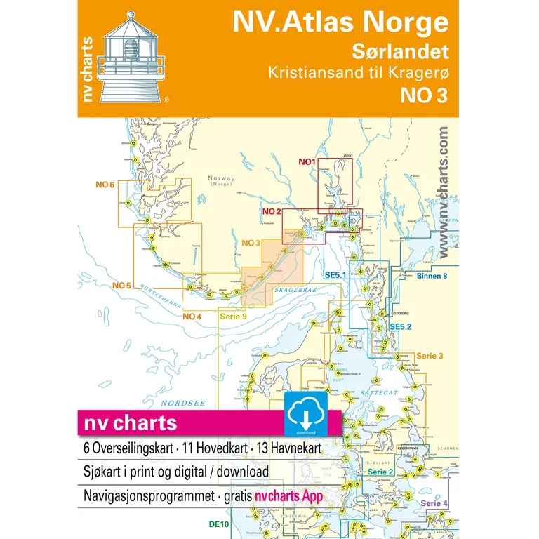 NV Charts Atlas 3: Sørlandet - Kristiansand til Kragerø 2018