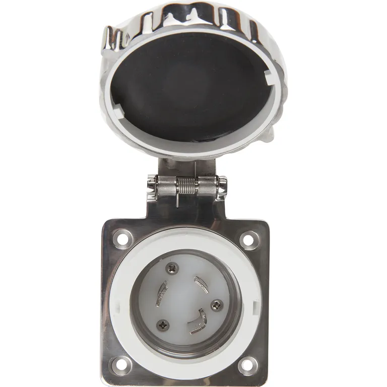 Osculati 50A landstrømskontakt med syrefast lokk