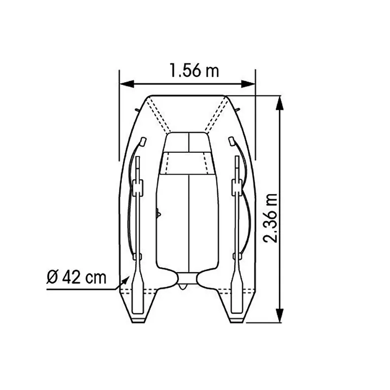 Plastimo Horizon P240LJ COMPACT gummibåt (grå/sort)