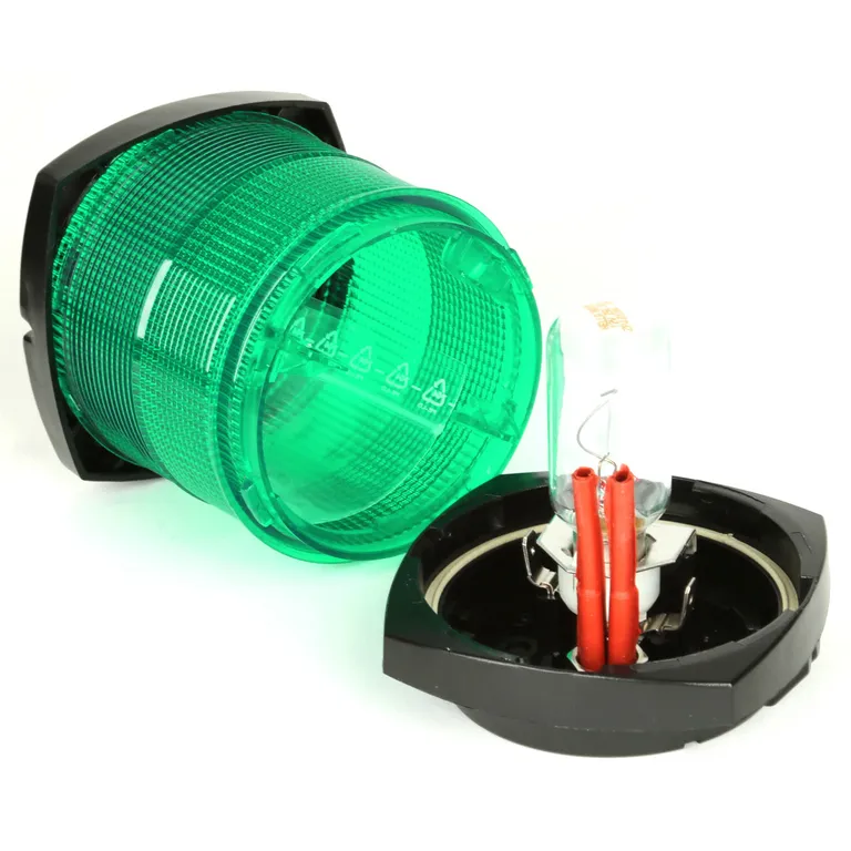 Hella 2984 rundtlysende grønn lanterne med sort hus