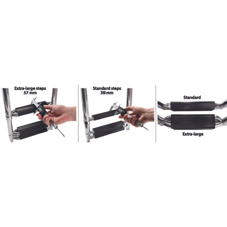 Osculati rustfri teleskopisk badestige med 4 trinn