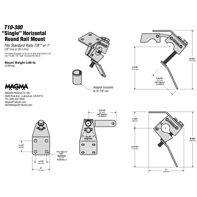 Rekkefeste til Magma griller ChefsMate og TrailMate 28,5/32mm