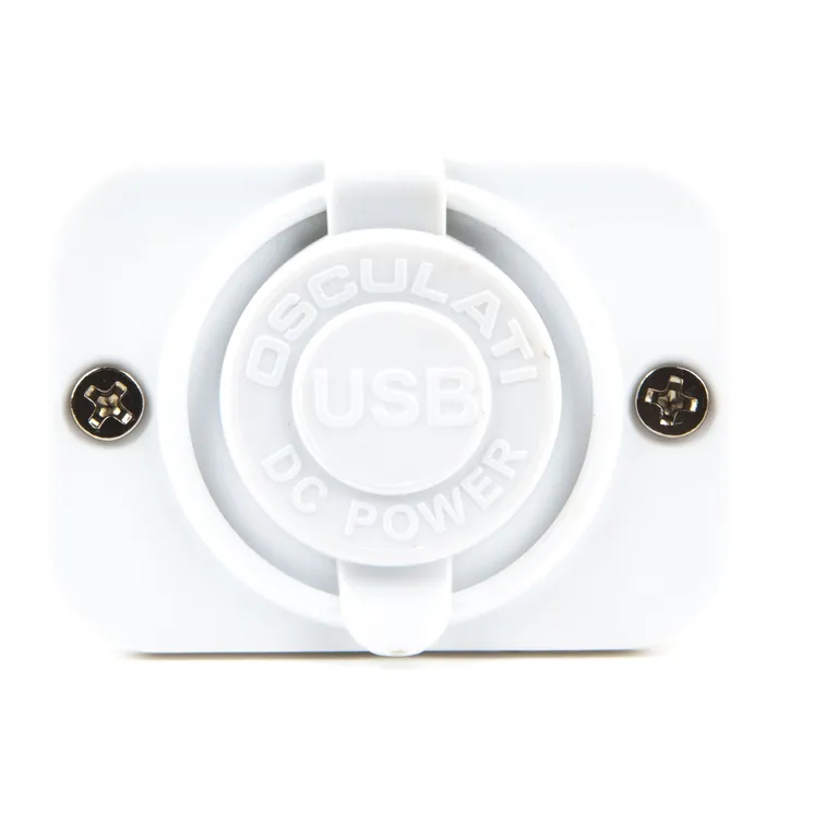 Dobbel innfellbar USB-kontakt (hvit) 12V
