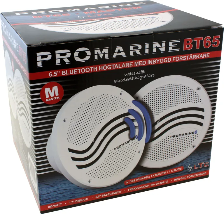 LTC Promarine BT65 6,5" høyttalere med forsterker og Bluetooth (hvit)