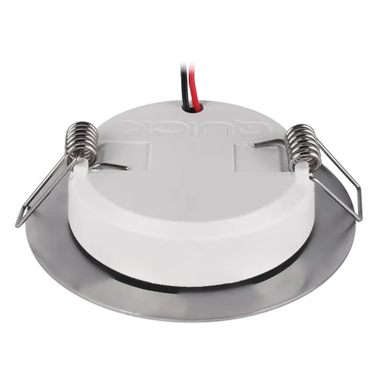 Quick Todd E SD 2W LED downlight/vegglampe, Ø72 mm, stål, IP40