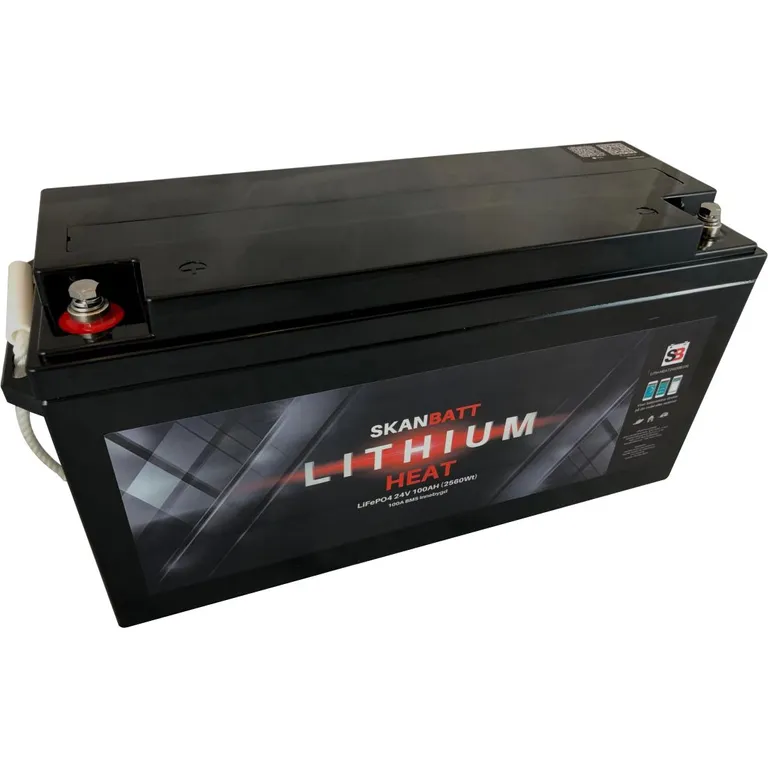 Skanbatt Heat Lithium 24V 100Ah LiFePo4 batteri med 100A BMS